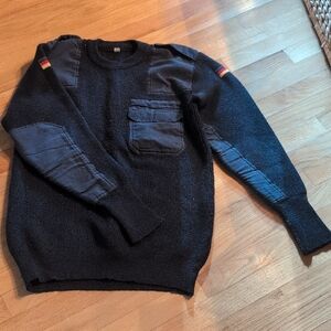 Men's Black Sweater with Pocket Detail